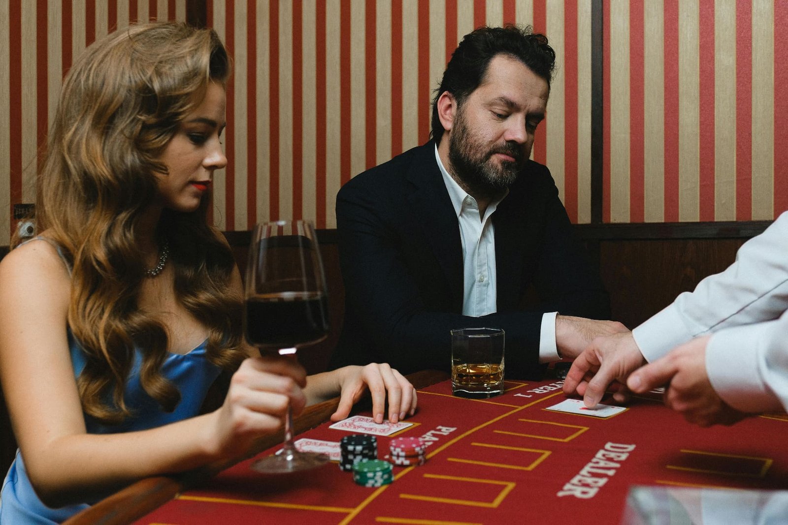 Group shot of guests enjoying casino game